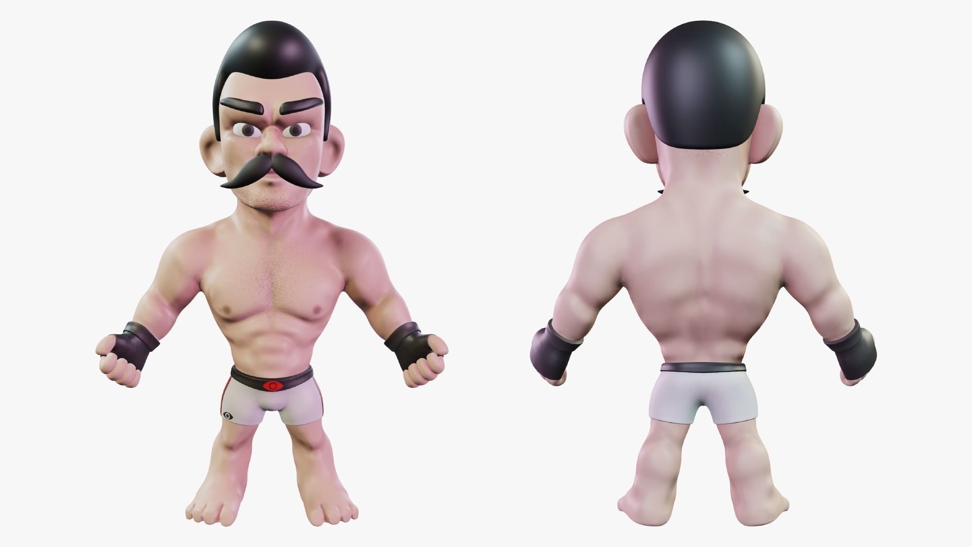 Fighter Boxer Character 16 Low-poly 3D model_1