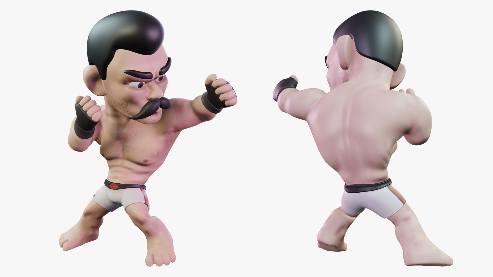 Fighter Boxer Character 16 Low-poly 3D model_2
