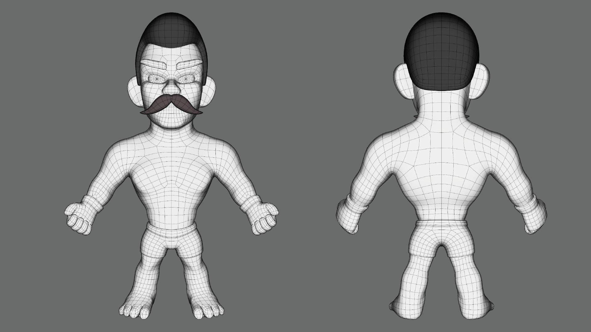 Fighter Boxer Character 16 Low-poly 3D model_5