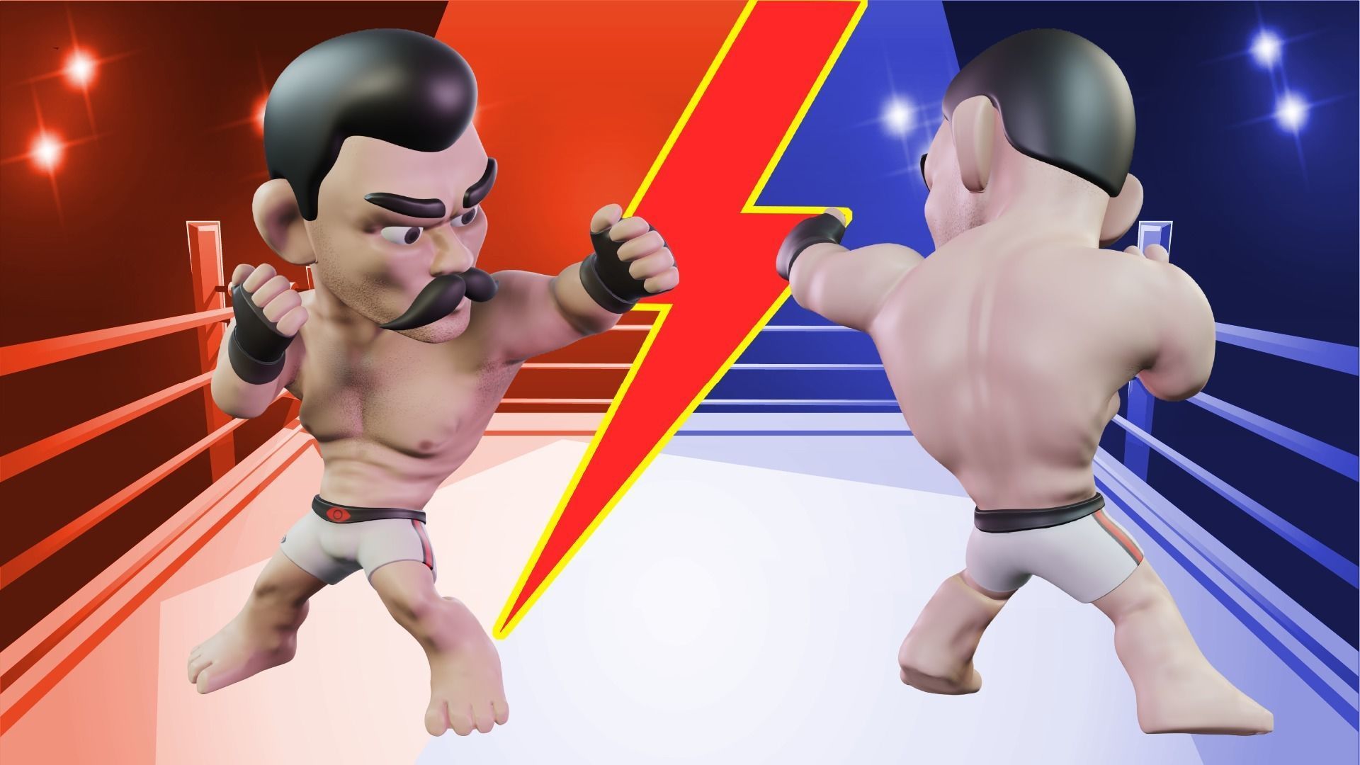 Fighter Boxer Character 16 Low-poly 3D model_4