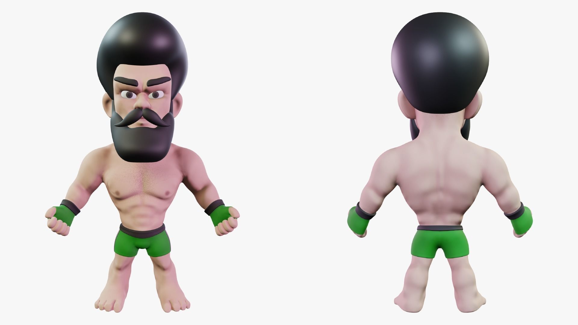 Fighter Boxer Character 18 Low-poly 3D model_1