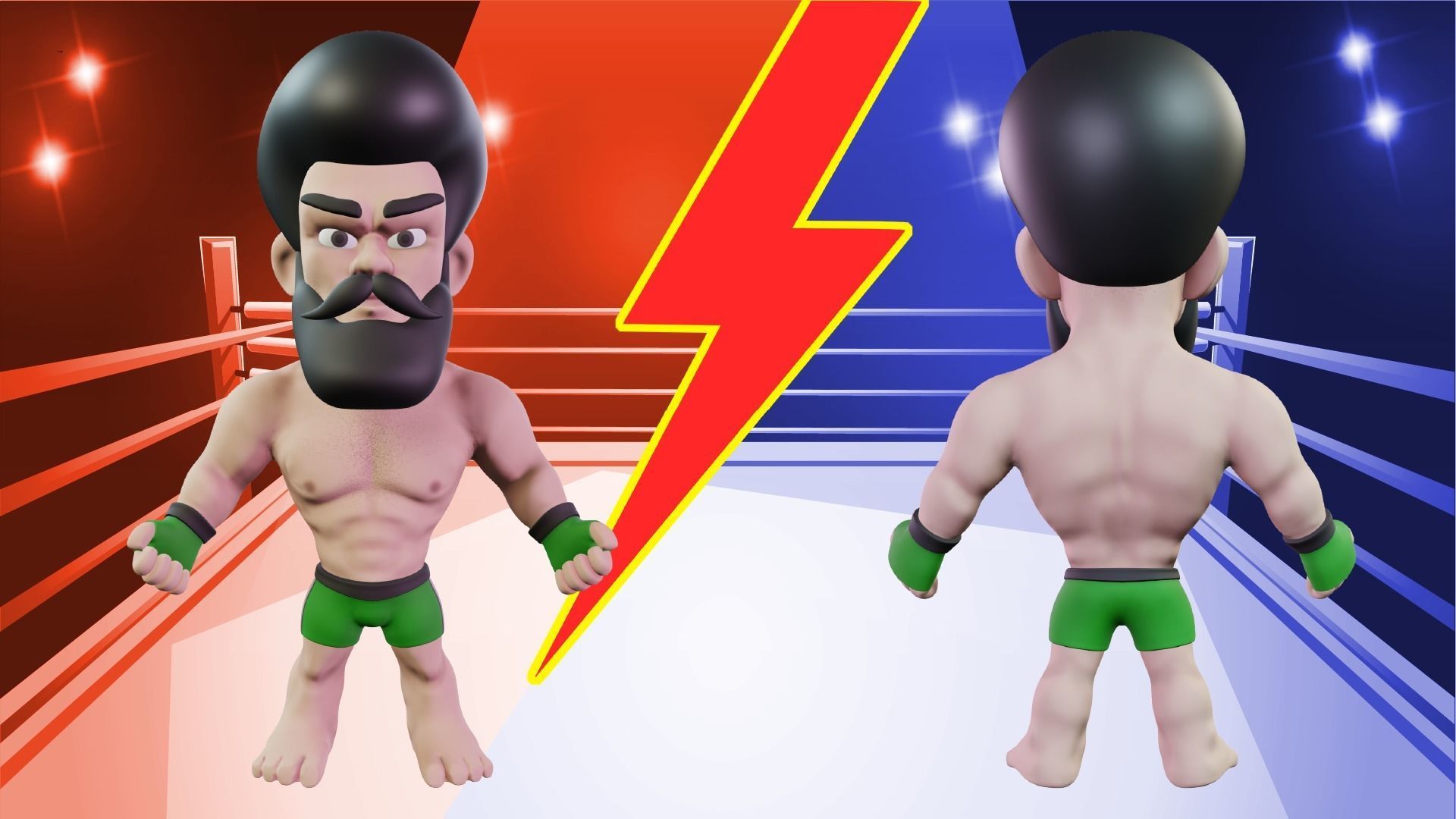 Fighter Boxer Character 18 Low-poly 3D model_3