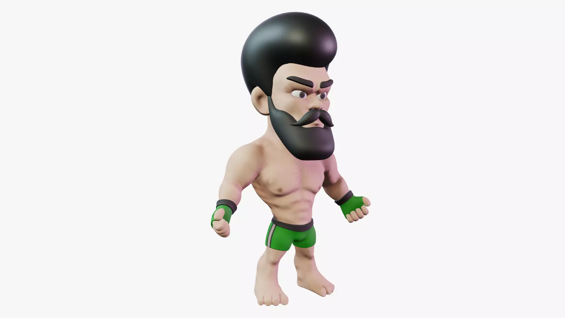 Fighter Boxer Character 18 Low-poly 3D model_0