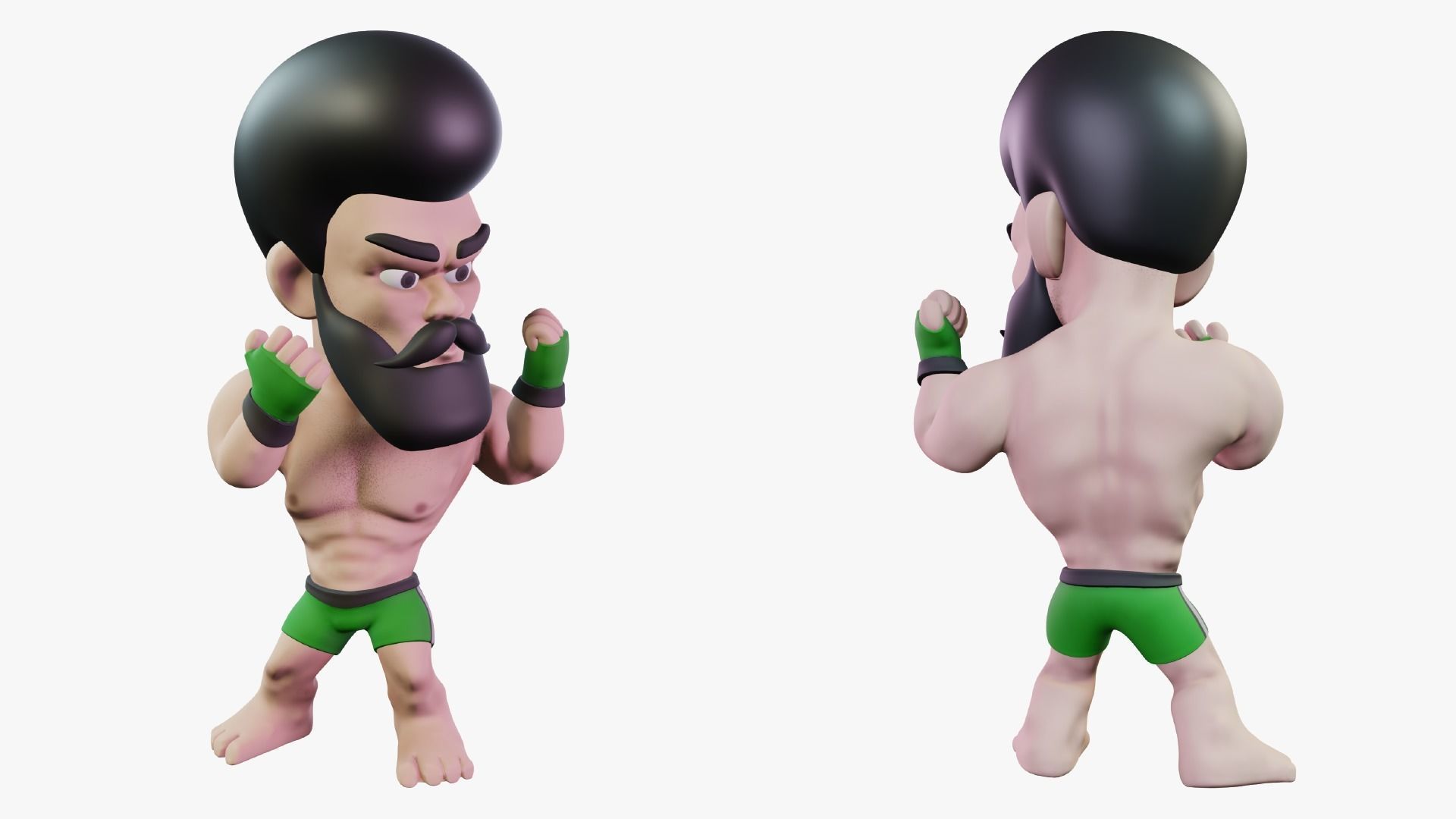 Fighter Boxer Character 18 Low-poly 3D model_2