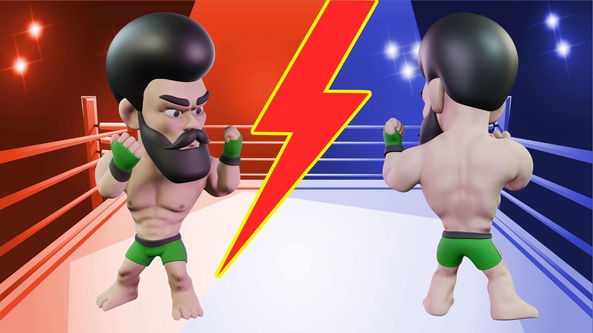 Fighter Boxer Character 18 Low-poly 3D model_4