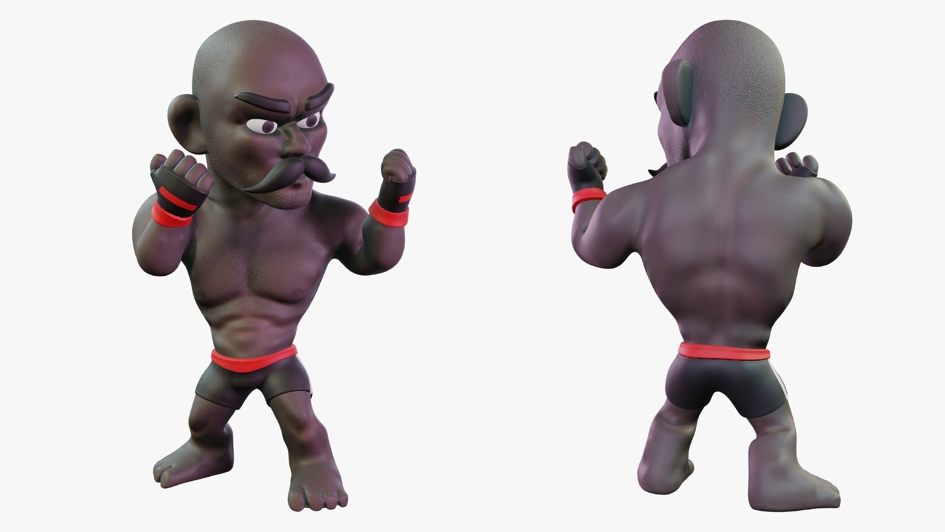 Fighter Boxer Character 19 Low-poly 3D model_2