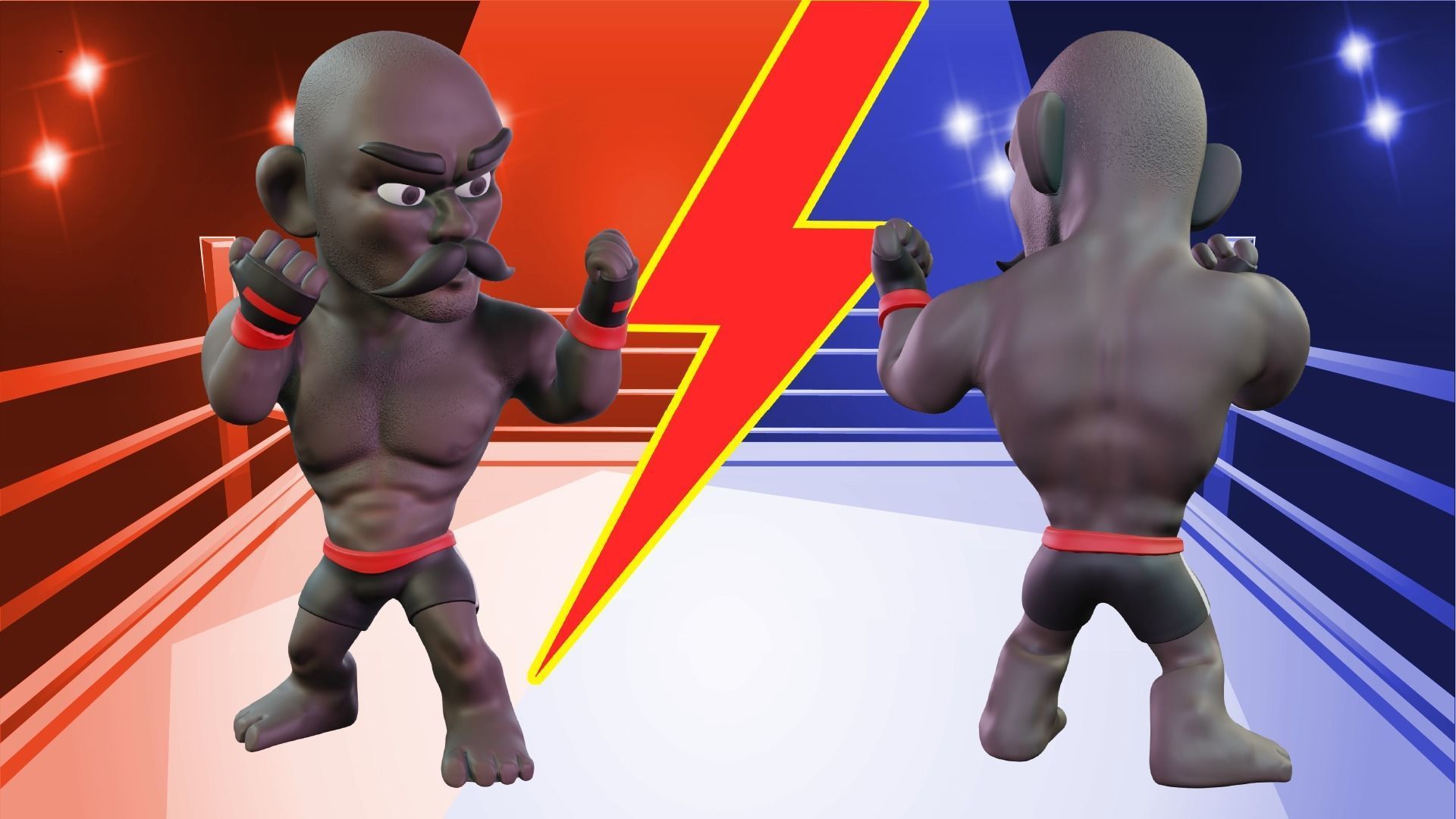 Fighter Boxer Character 19 Low-poly 3D model_4