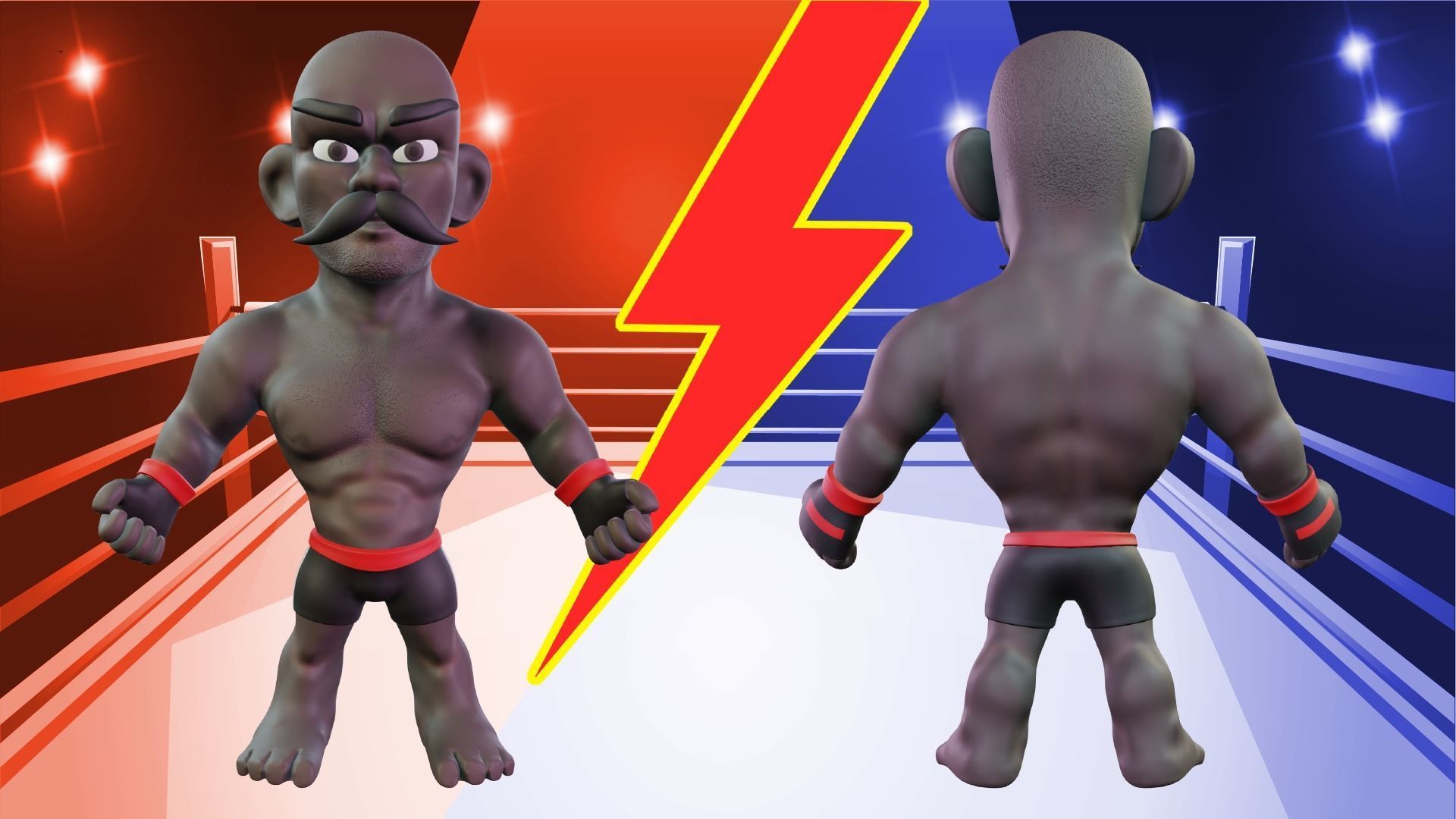 Fighter Boxer Character 19 Low-poly 3D model_3