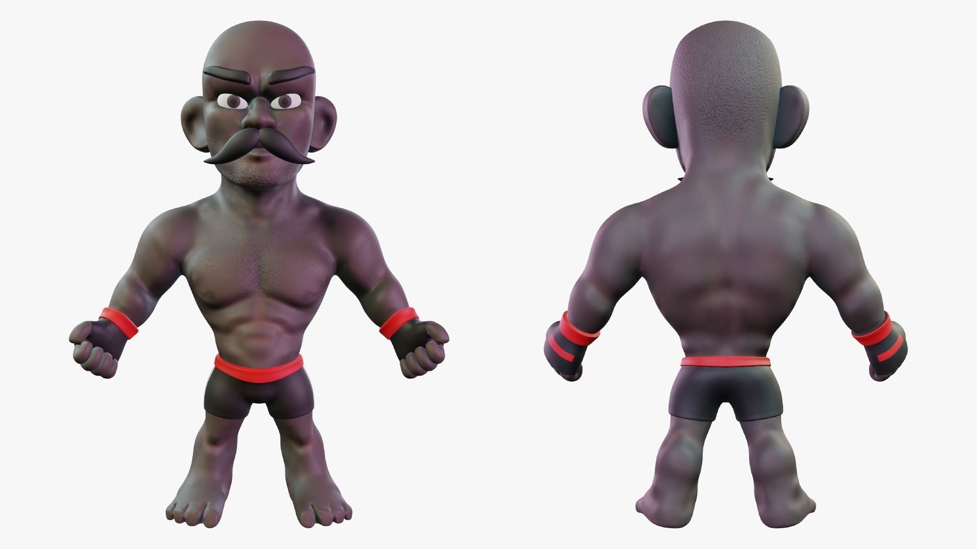 Fighter Boxer Character 19 Low-poly 3D model_1