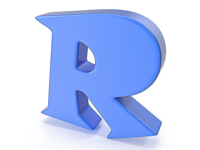R Alphabet letter 3D model