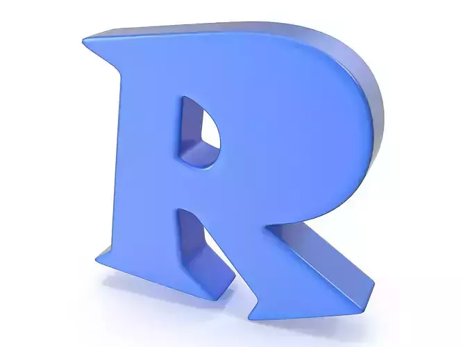 R Alphabet letter 3D model