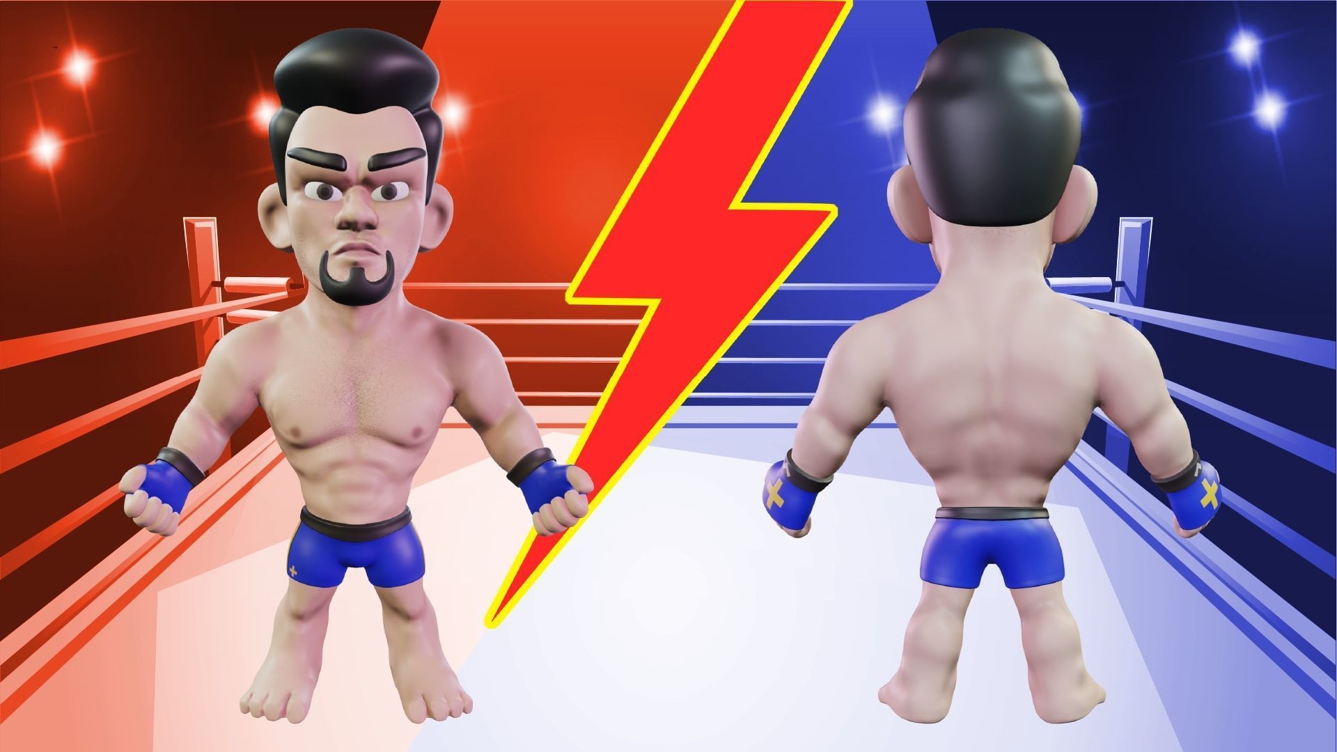 Fighter Boxer Character 23 Low-poly 3D model_3