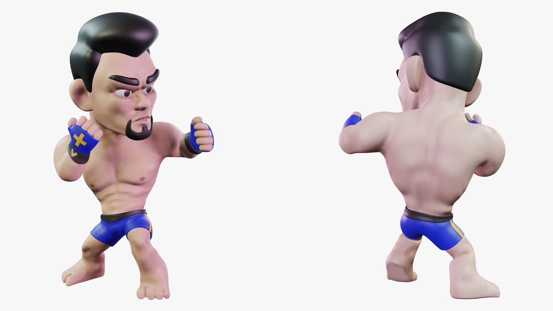 Fighter Boxer Character 23 Low-poly 3D model_2