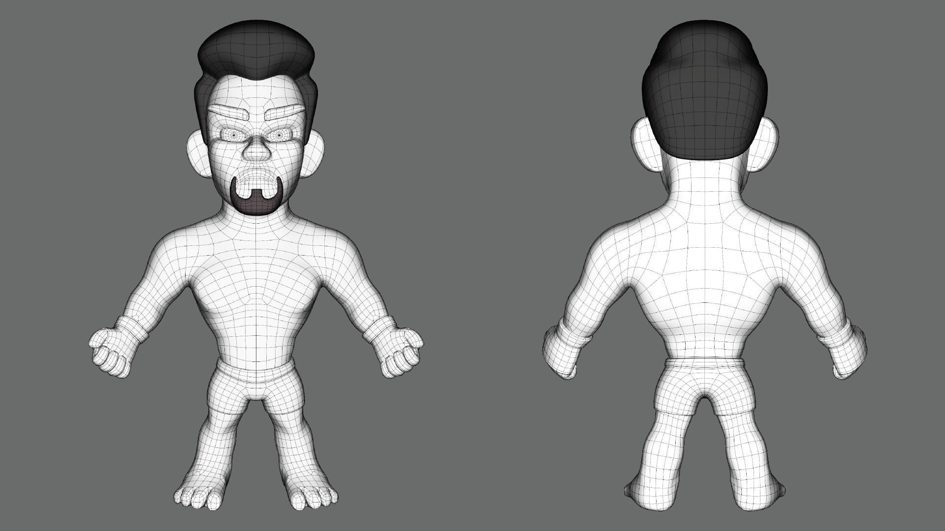 Fighter Boxer Character 23 Low-poly 3D model_5