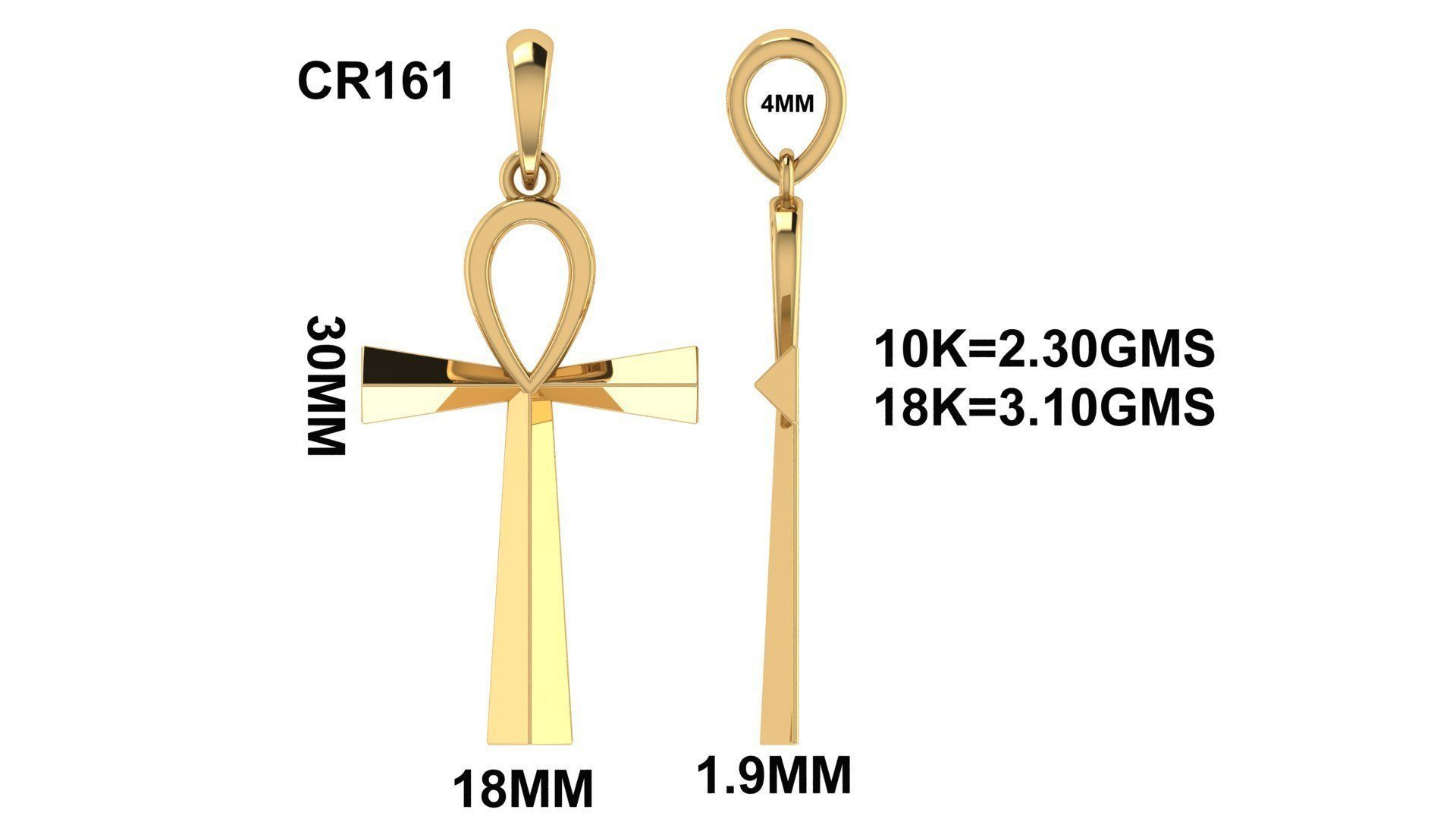 CROSS PENDANT CR161 3D print model_6