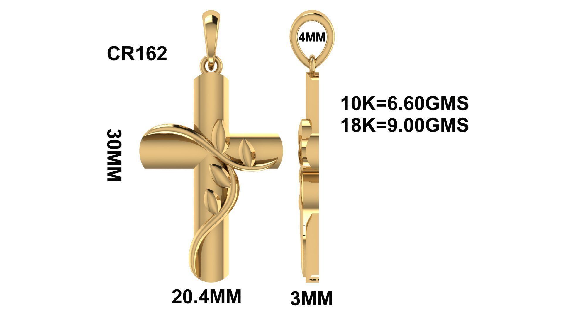 CROSS PENDANT CR162 3D print model_6