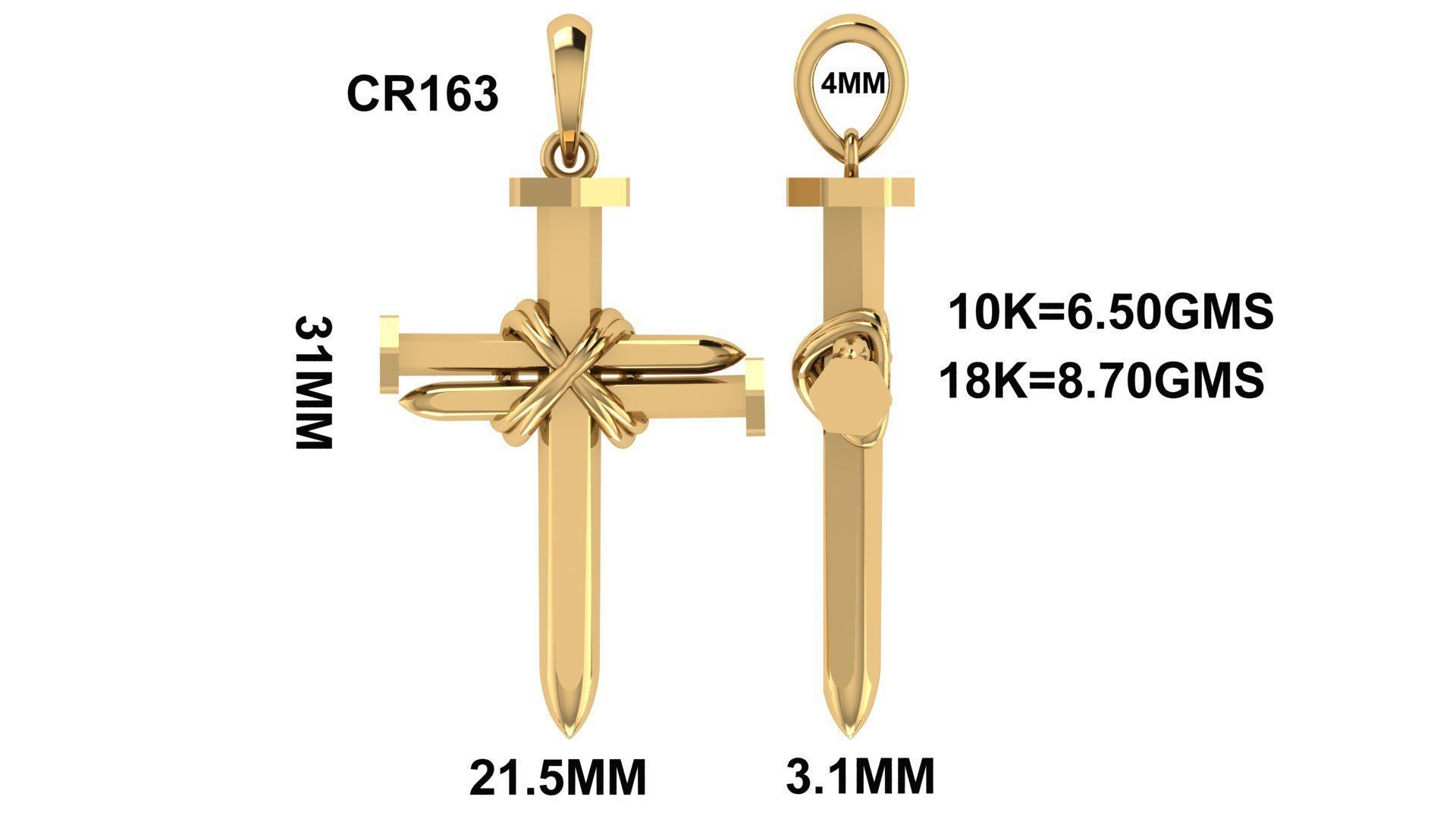 CROSS PENDANT CR163 3D print model_6