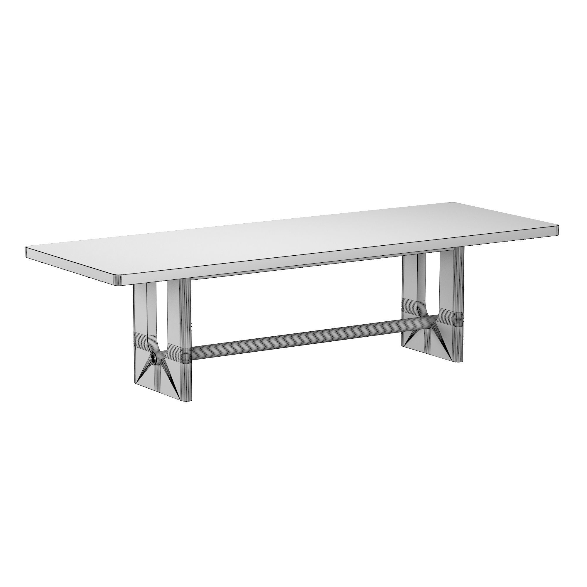 BRETON RECTANGULAR EXTENSION DINING TABLE 3D model_6