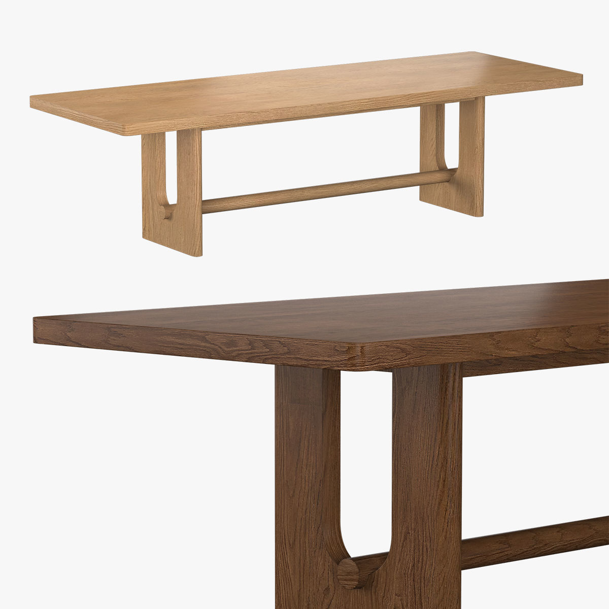 BRETON RECTANGULAR EXTENSION DINING TABLE 3D model_7