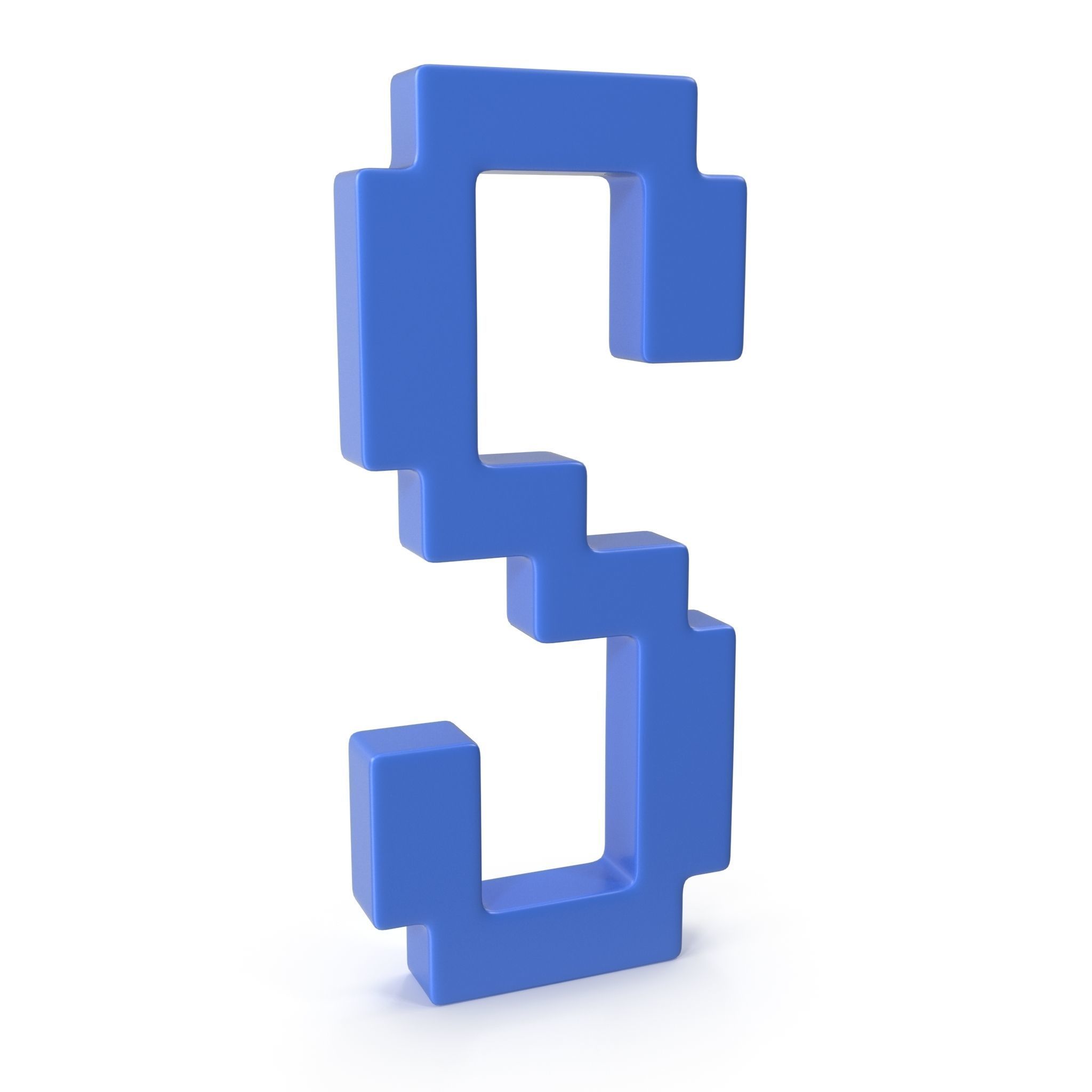 S Alphabet letter 3D model_2