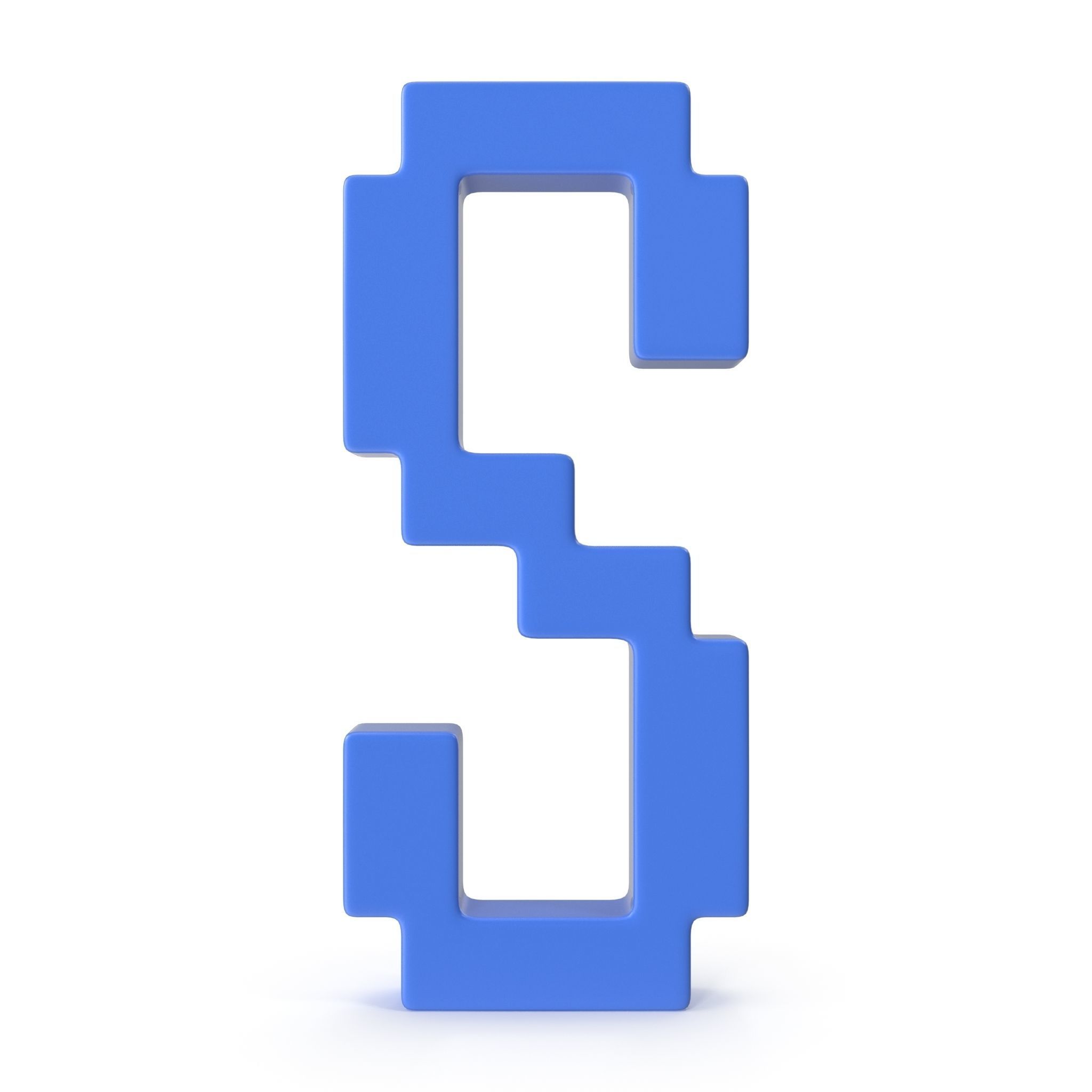 S Alphabet letter 3D model_1