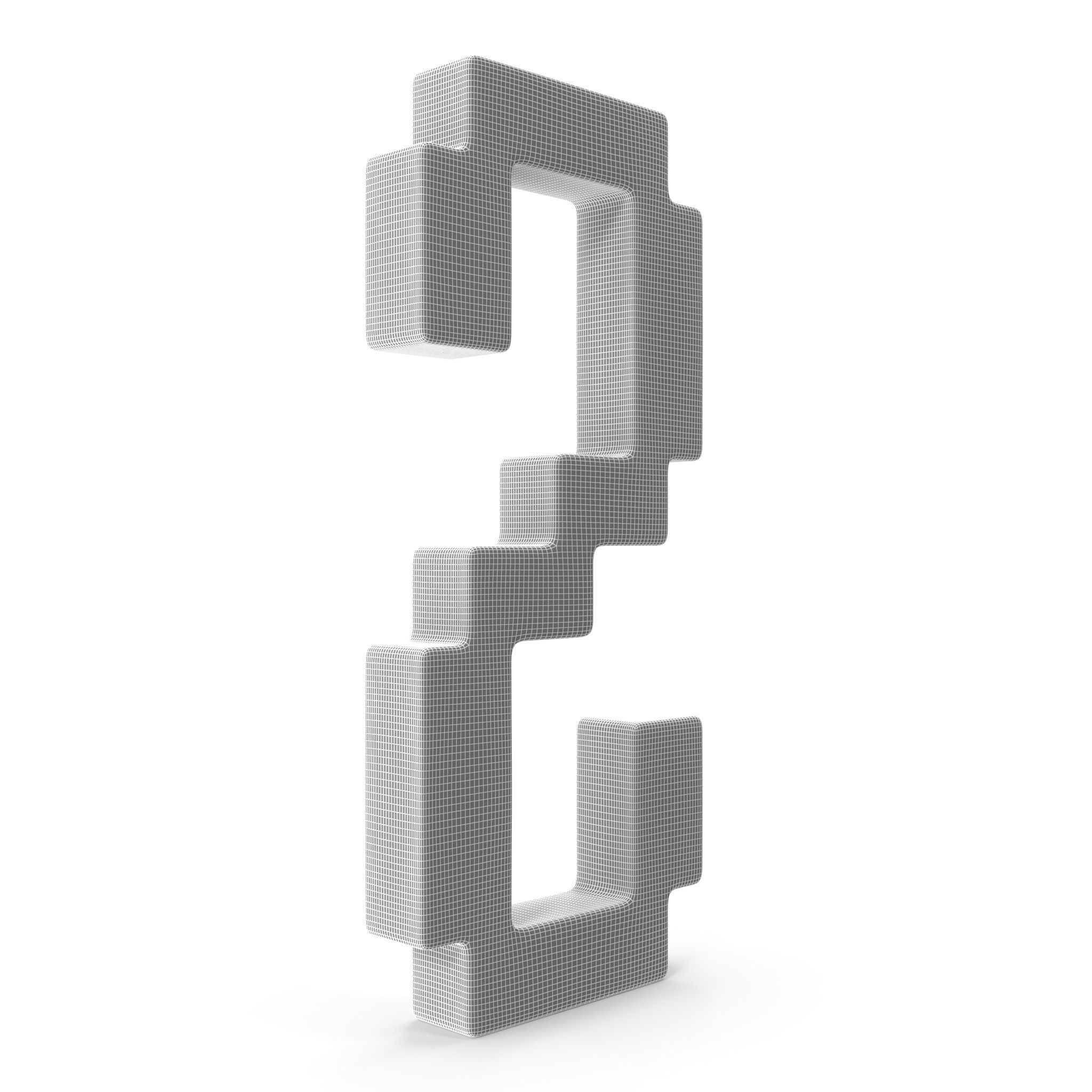 S Alphabet letter 3D model_9