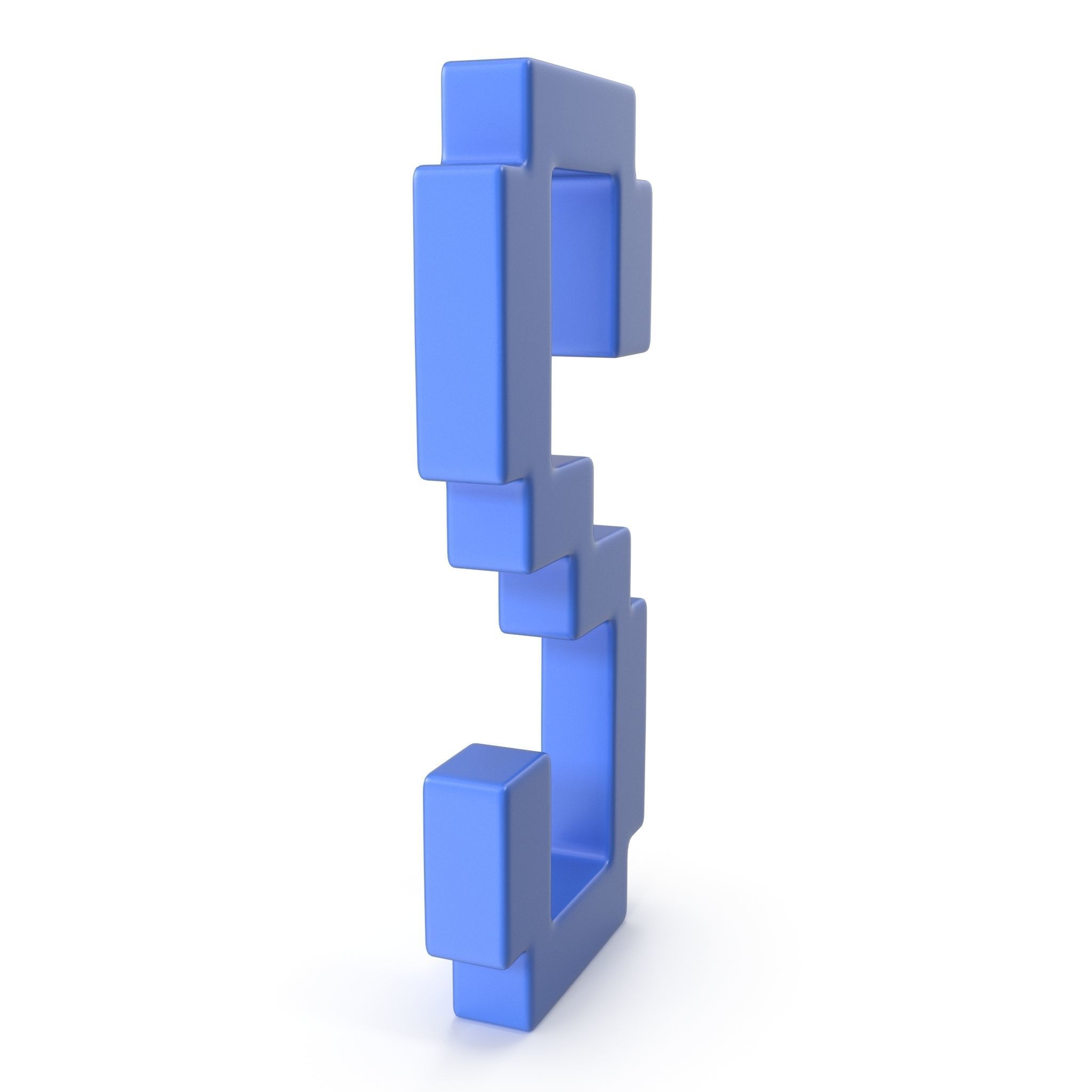 S Alphabet letter 3D model_4