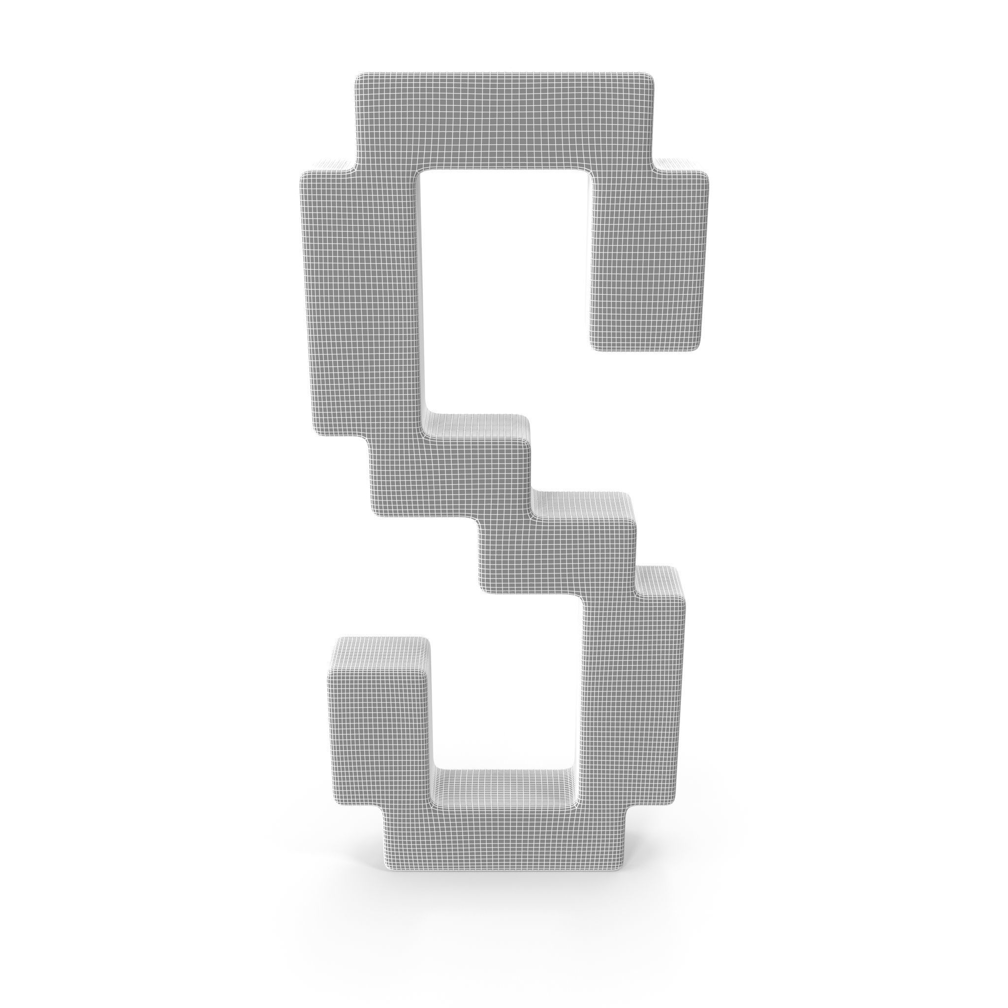 S Alphabet letter 3D model_8