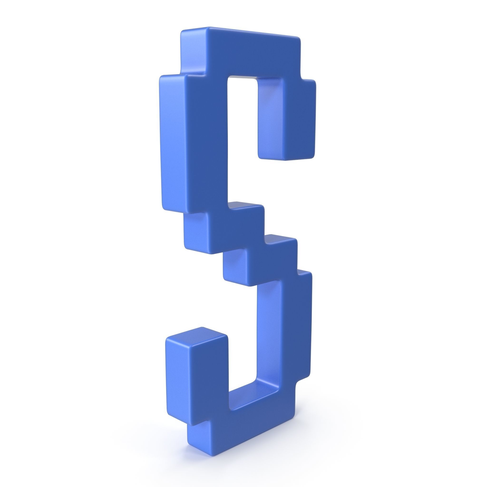 S Alphabet letter 3D model_3