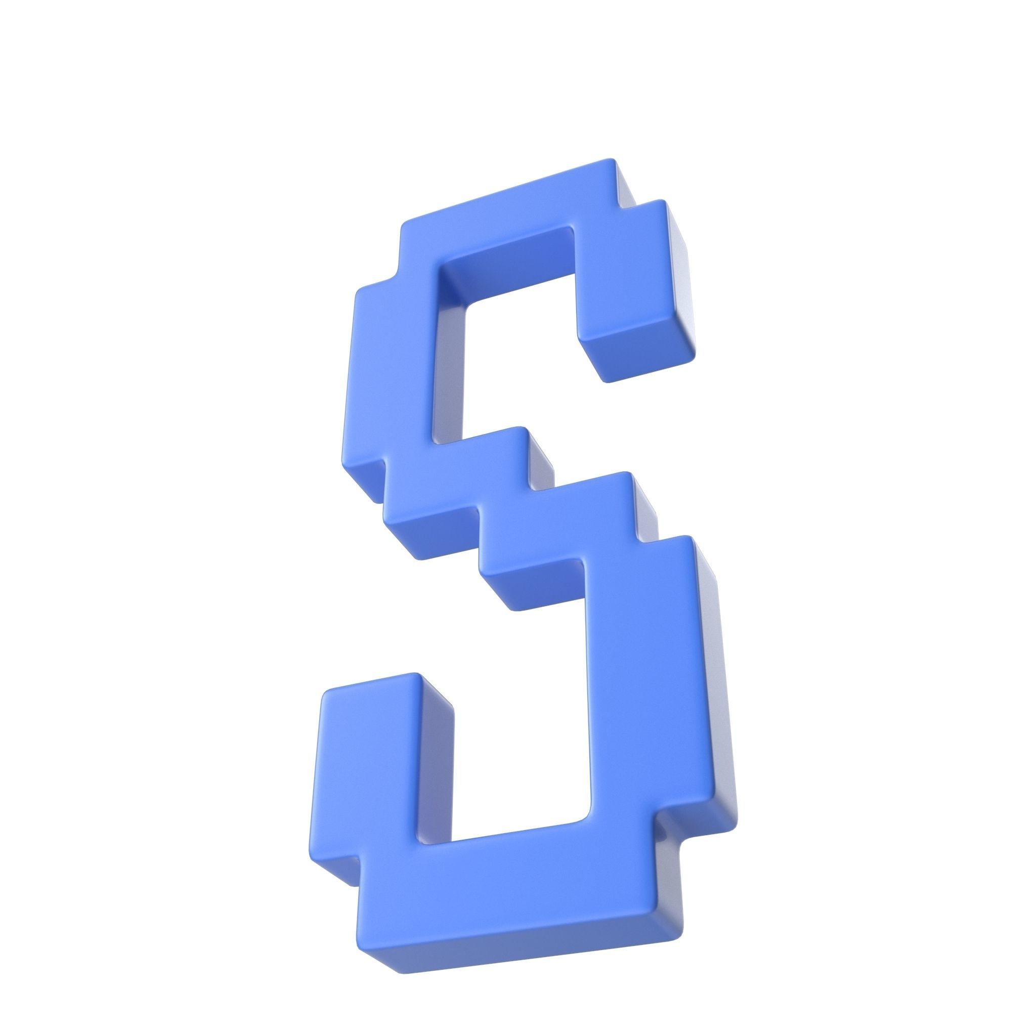 S Alphabet letter 3D model_5