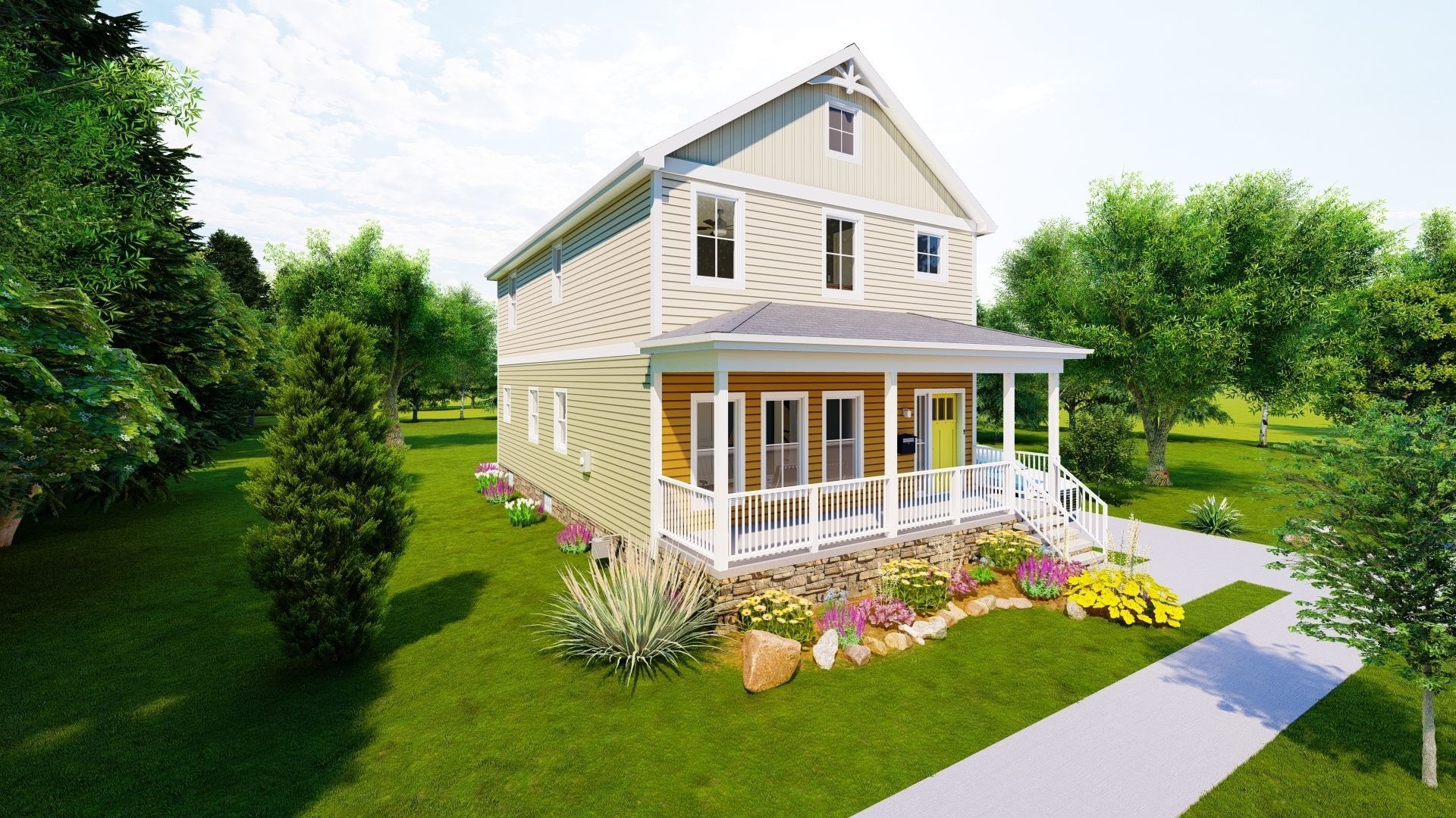 Single Family Home 3D model_1