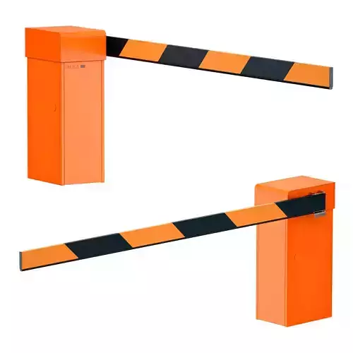 Orange automatic barrier 3D model