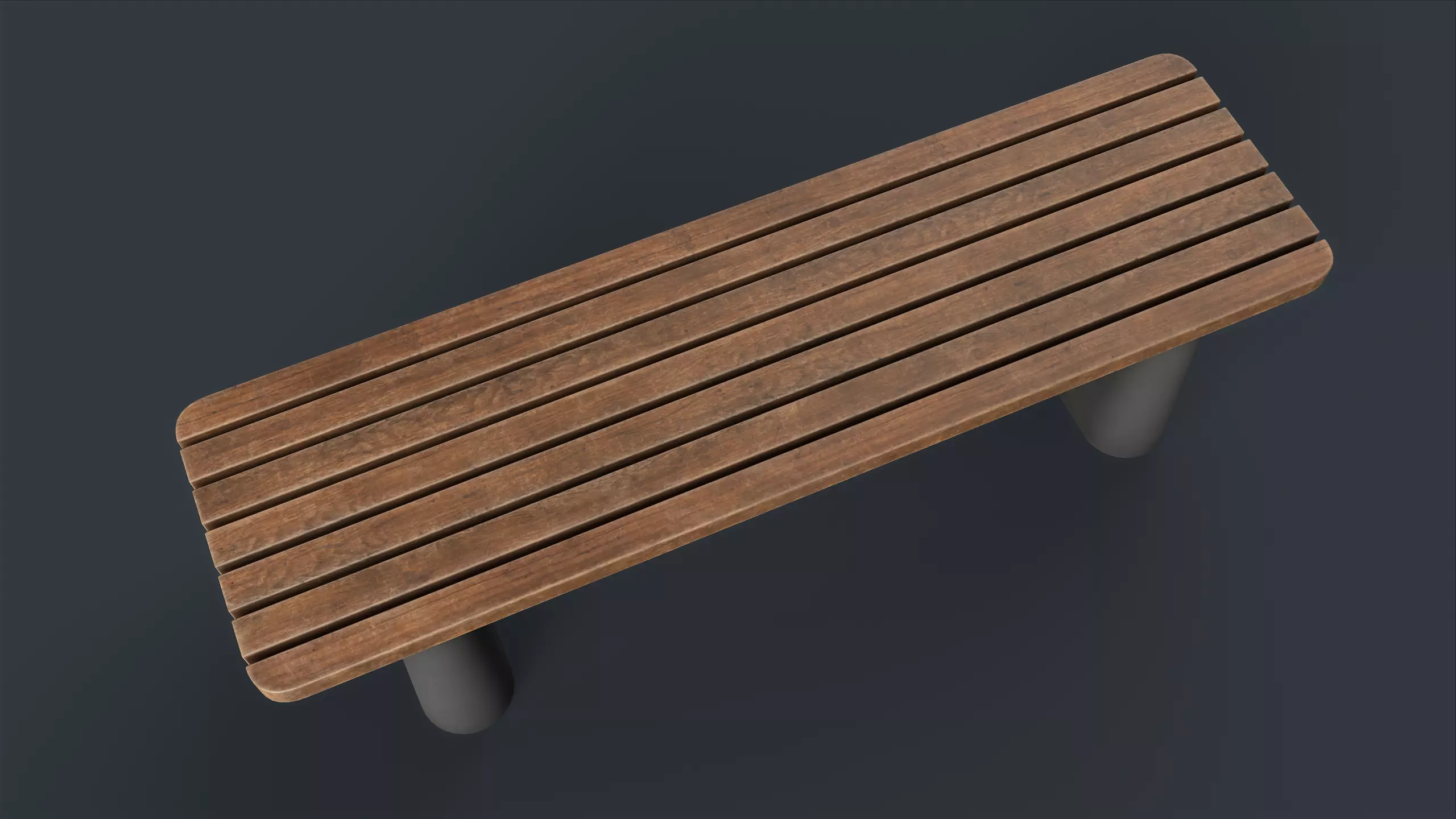 Modern Outdoor Bench 48 PBR Game Ready Low-poly 3D model