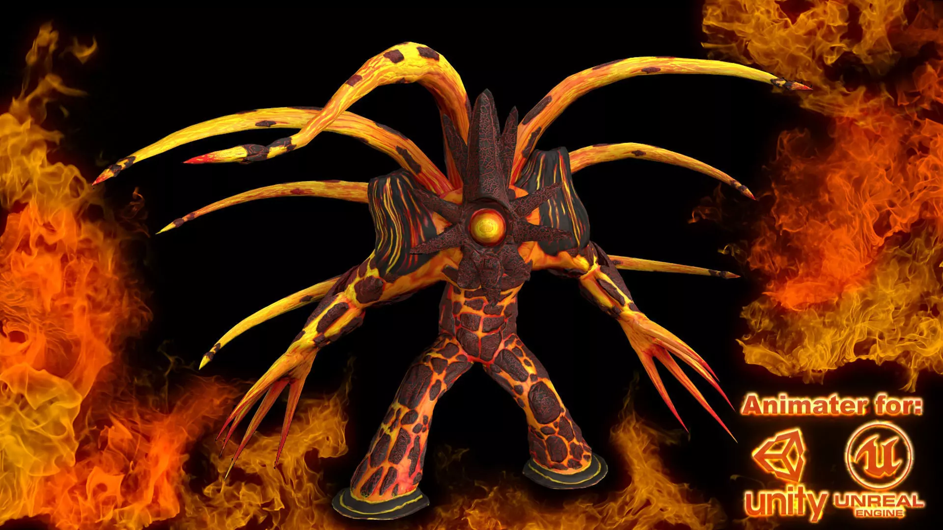 Low-poly model of the character Lava Creature Low-poly 3D model
