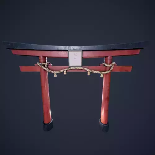 Japanese Gate Red Torii Low poly VR AR Low-poly 3D model