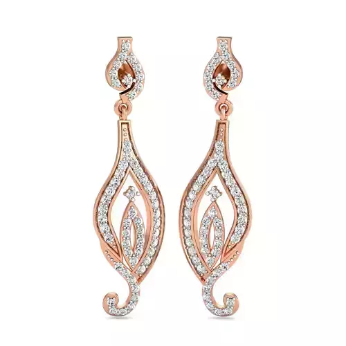 Women long earrings 3dm stl render detail