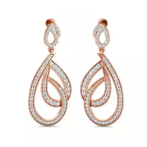 Women long earrings 3dm stl render detail