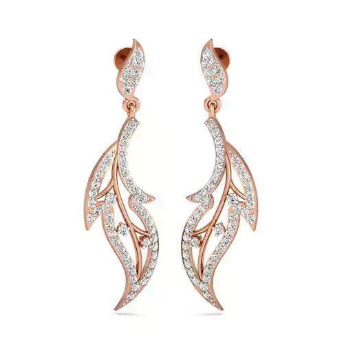 Women long earrings 3dm stl render detail