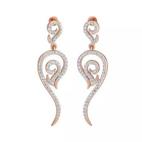 Women long earrings 3dm stl render detail