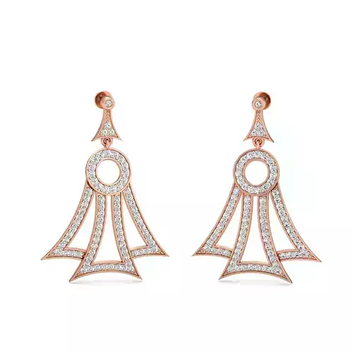Women long earrings 3dm stl render detail