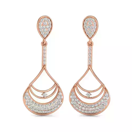 Women long earrings 3dm stl render detail