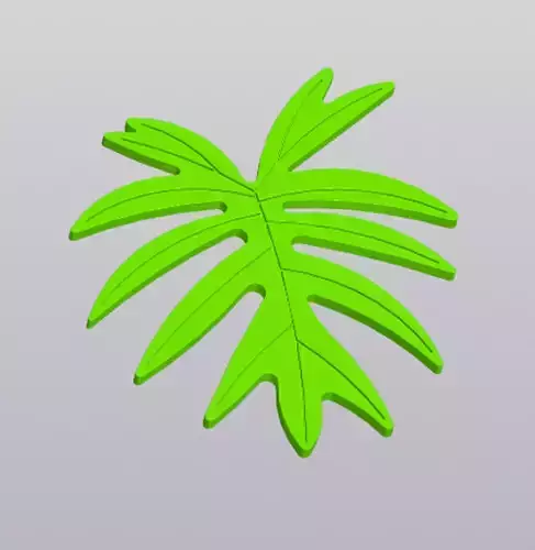 Cup coaster Philodendron leaf 3D print model