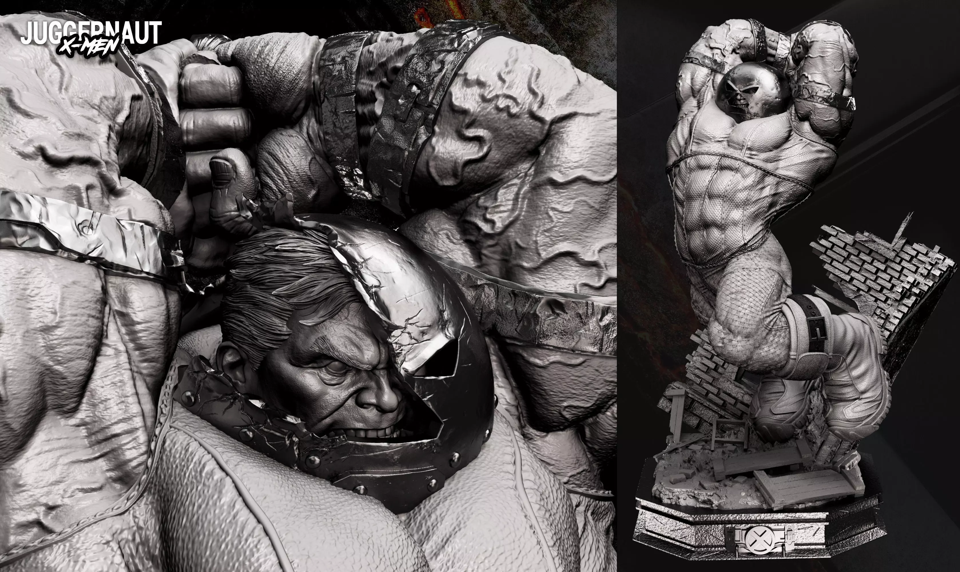 Wicked Marvel Juggernaut Sculpture 3D print model_0
