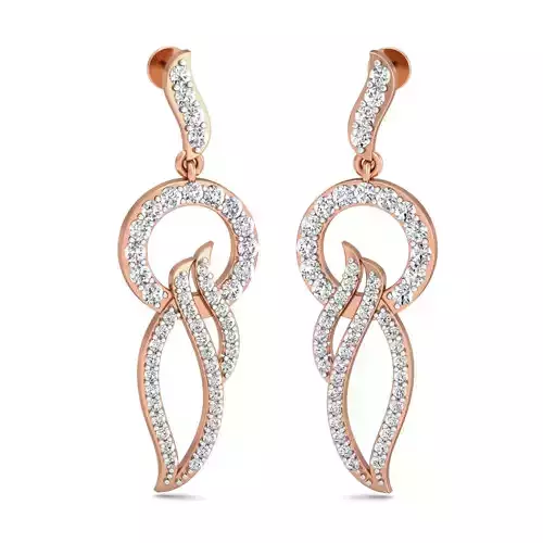 Women long earrings 3dm stl render detail