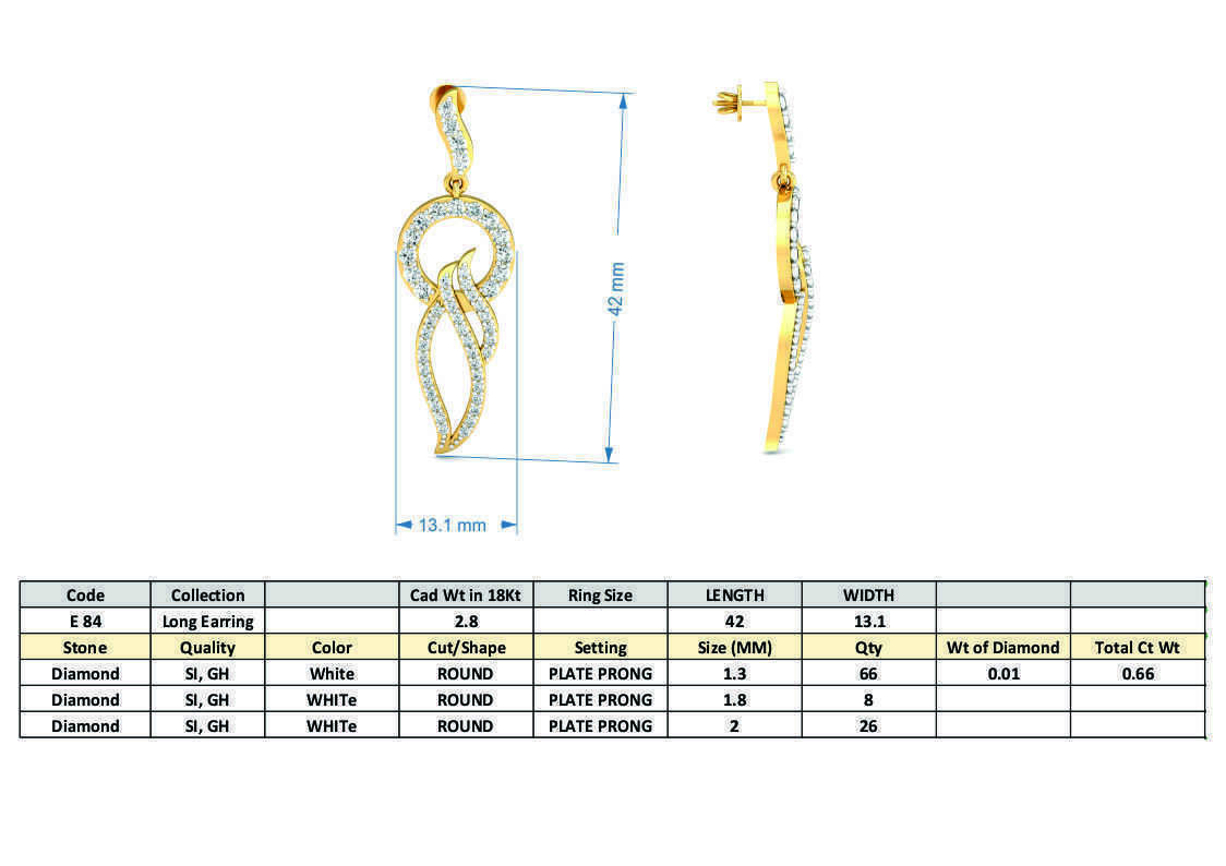 Women long earrings 3dm stl render detail 3D print model_3