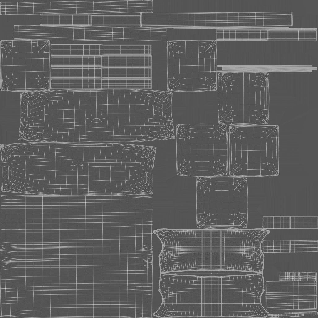 Art Deco Sofa South Africa 1930s 3D model_19