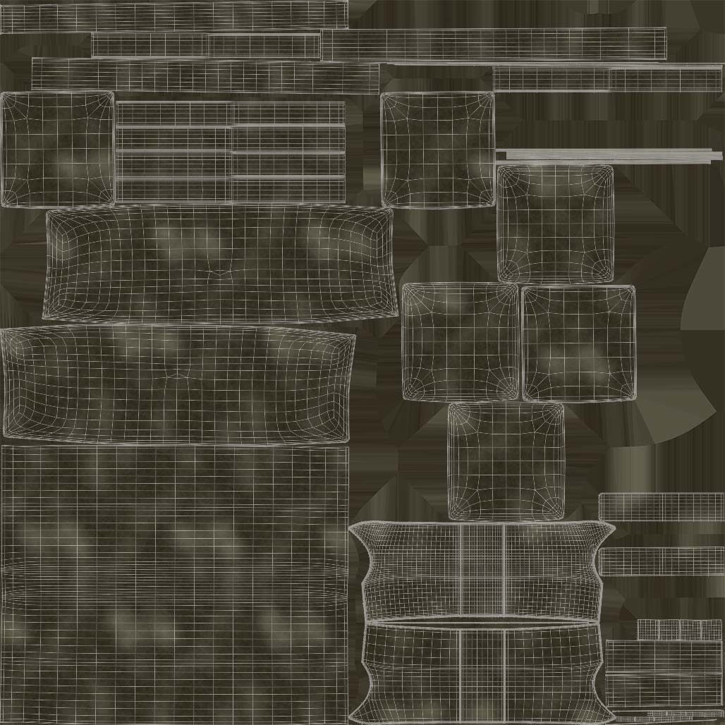 Art Deco Sofa South Africa 1930s 3D model_18