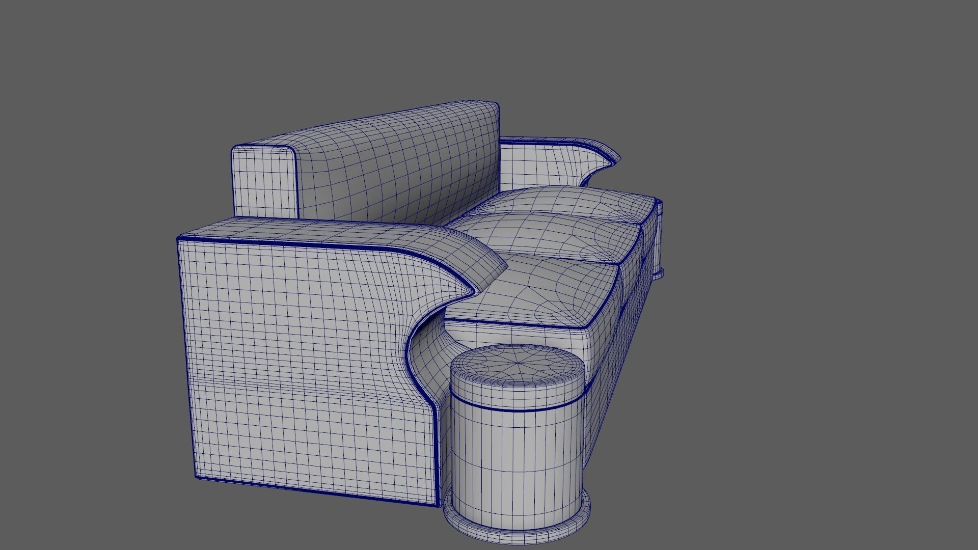 Art Deco Sofa South Africa 1930s 3D model_9