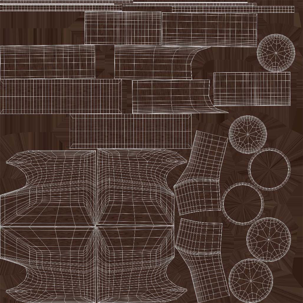 Art Deco Sofa South Africa 1930s 3D model_23