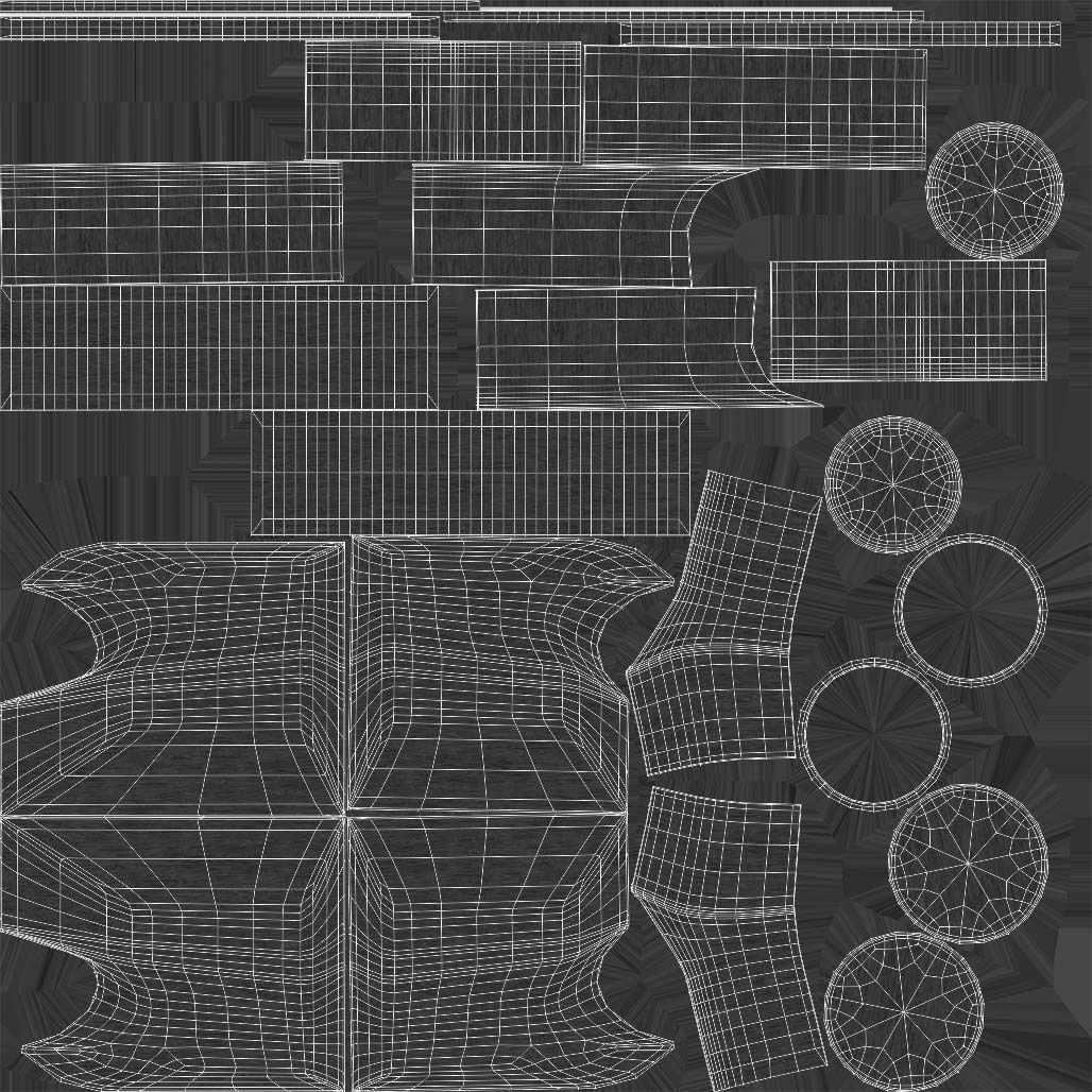 Art Deco Sofa South Africa 1930s 3D model_27